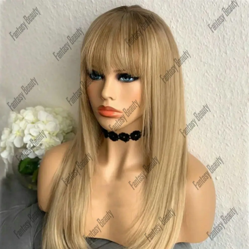 Full Lace Wigs Human Hair Honey Blonde Wigs with Bangs Remy Hair Lace Front Wigs Golden Straight Hair for Women Transparent Lace
Full Lace Wigs Human Hair Honey Blonde Wigs with Bangs Remy Hair Lace Front Wigs Golden Straight Hair for Women Transparent Lace