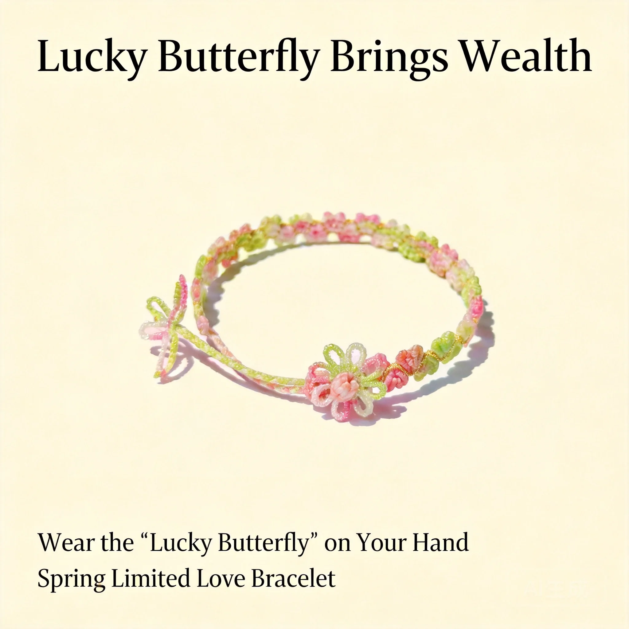Chinese Style Handwoven Pink Green Gradient Wealth Flower Lucky Bracelet 2026 Spring Limited Adjustable Blessing Good Fortune
Chinese Style Handwoven Pink Green Gradient Wealth Flower Lucky Bracelet 2026 Spring Limited Adjustable Blessing Good Fortune