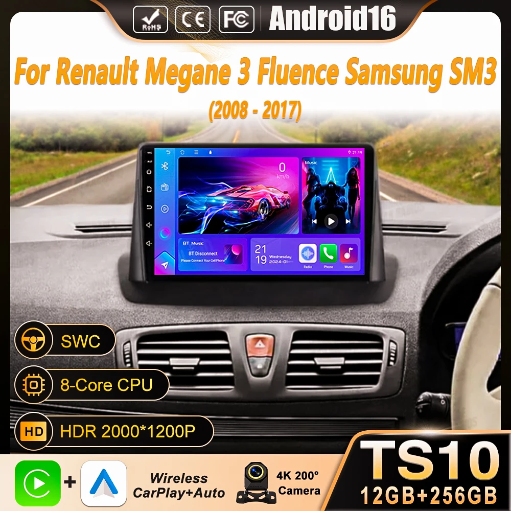 Мультимедийный плеер Android 16 для Renault Megane 3 Fluence Samsung SM3 2008-2017 с DSP, CarPlay, GPS, 4G, WIFI, BT, без 2DIN
Мультимедийный плеер Android 16 для Renault Megane 3 Fluence Samsung SM3 2008-2017 с DSP, CarPlay, GPS, 4G, WIFI, BT, без 2DIN