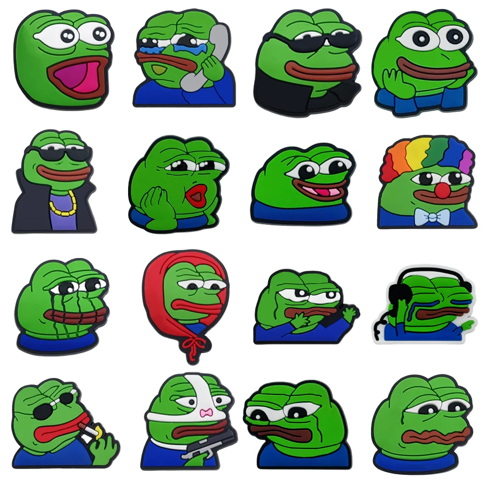 16pcs Frog Cartoon PVC Shoe Charms Buckle Shoes Decoration Accessories DIY Wholesale for Women Girls Kids Gifts
16pcs Frog Cartoon PVC Shoe Charms Buckle Shoes Decoration Accessories DIY Wholesale for Women Girls Kids Gifts