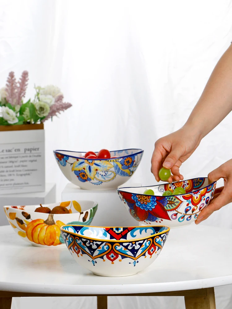 American Sle Cerc Oval Salad Bowl Creative Countryside Pattern Personalized Dining Utensils Home Use Soup Di Bowl
American Sle Cerc Oval Salad Bowl Creative Countryside Pattern Personalized Dining Utensils Home Use Soup Di Bowl