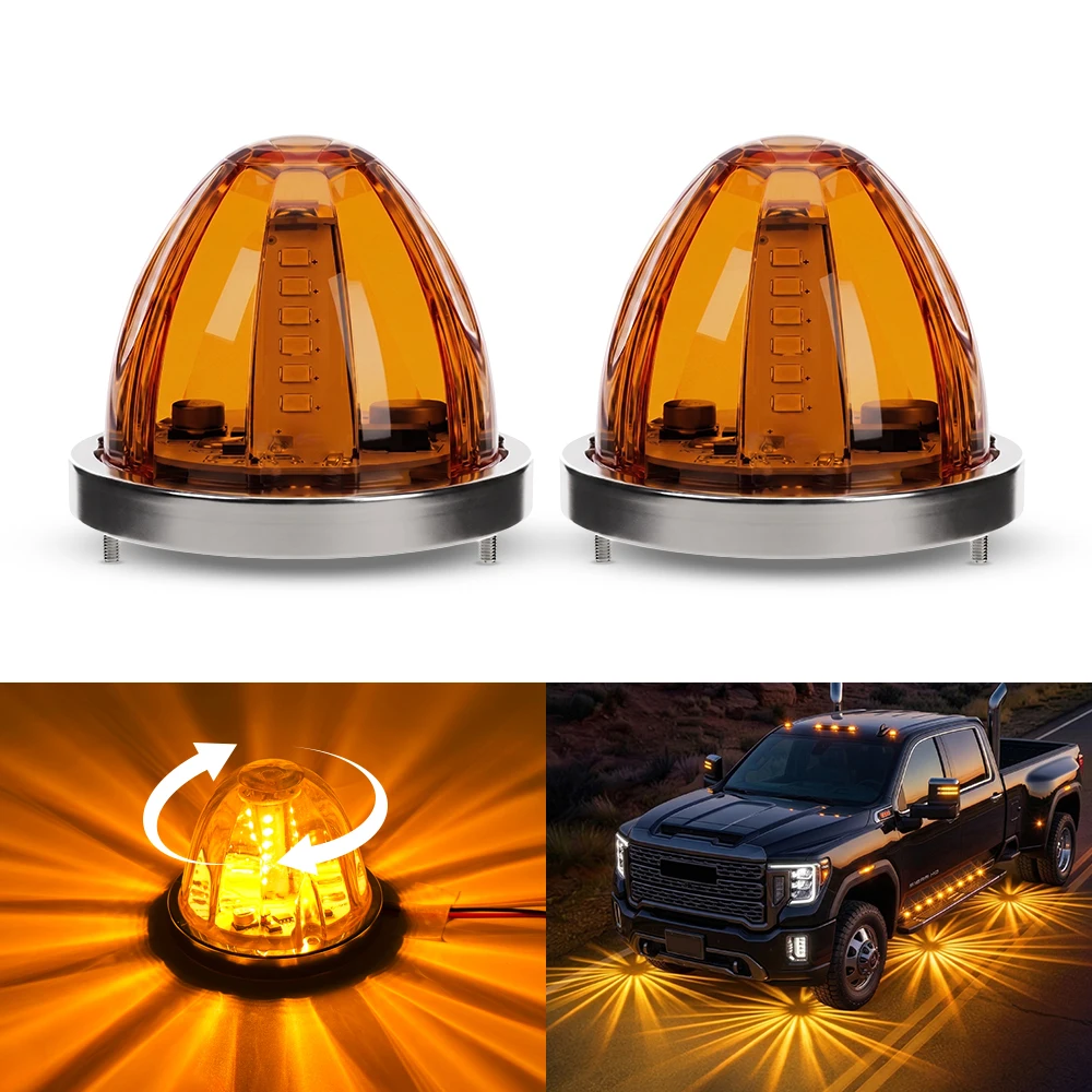 Truck LED Watermelon Marker Light Universal Waterproof IP67 Cab Roof Light Strobe Rotating for Semi Truck Trailer
Truck LED Watermelon Marker Light Universal Waterproof IP67 Cab Roof Light Strobe Rotating for Semi Truck Trailer