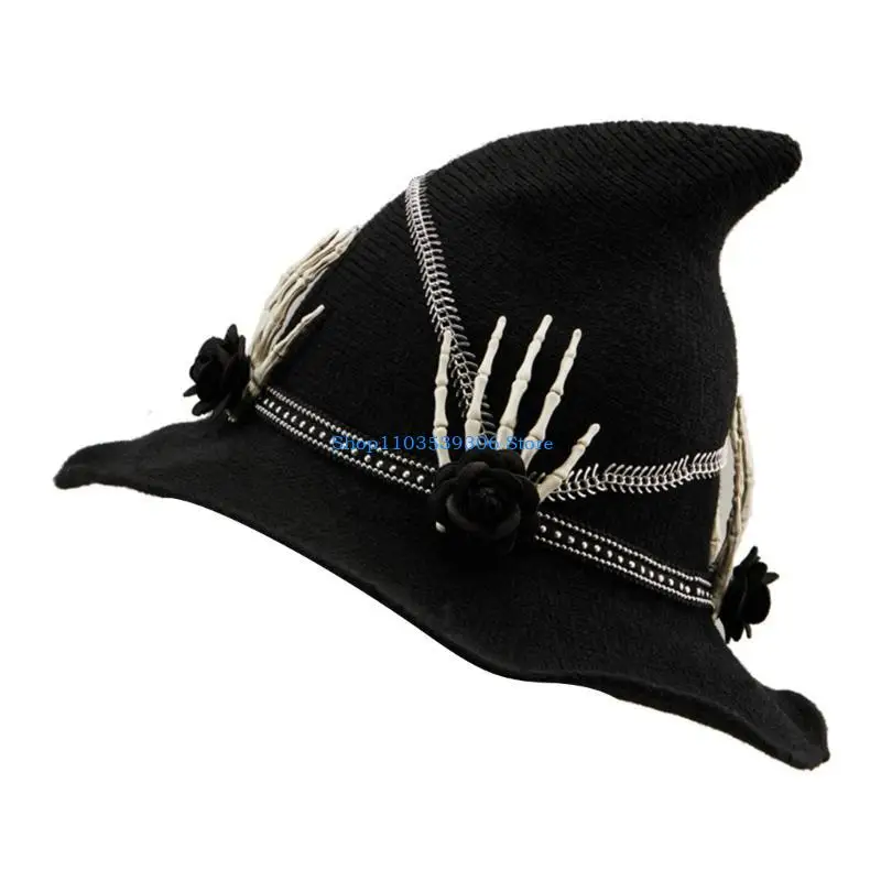 400A Punk Witch Hat Halloween Skeleton Hand Wizard Hat Adult Stage Performances Hat
400A Punk Witch Hat Halloween Skeleton Hand Wizard Hat Adult Stage Performances Hat