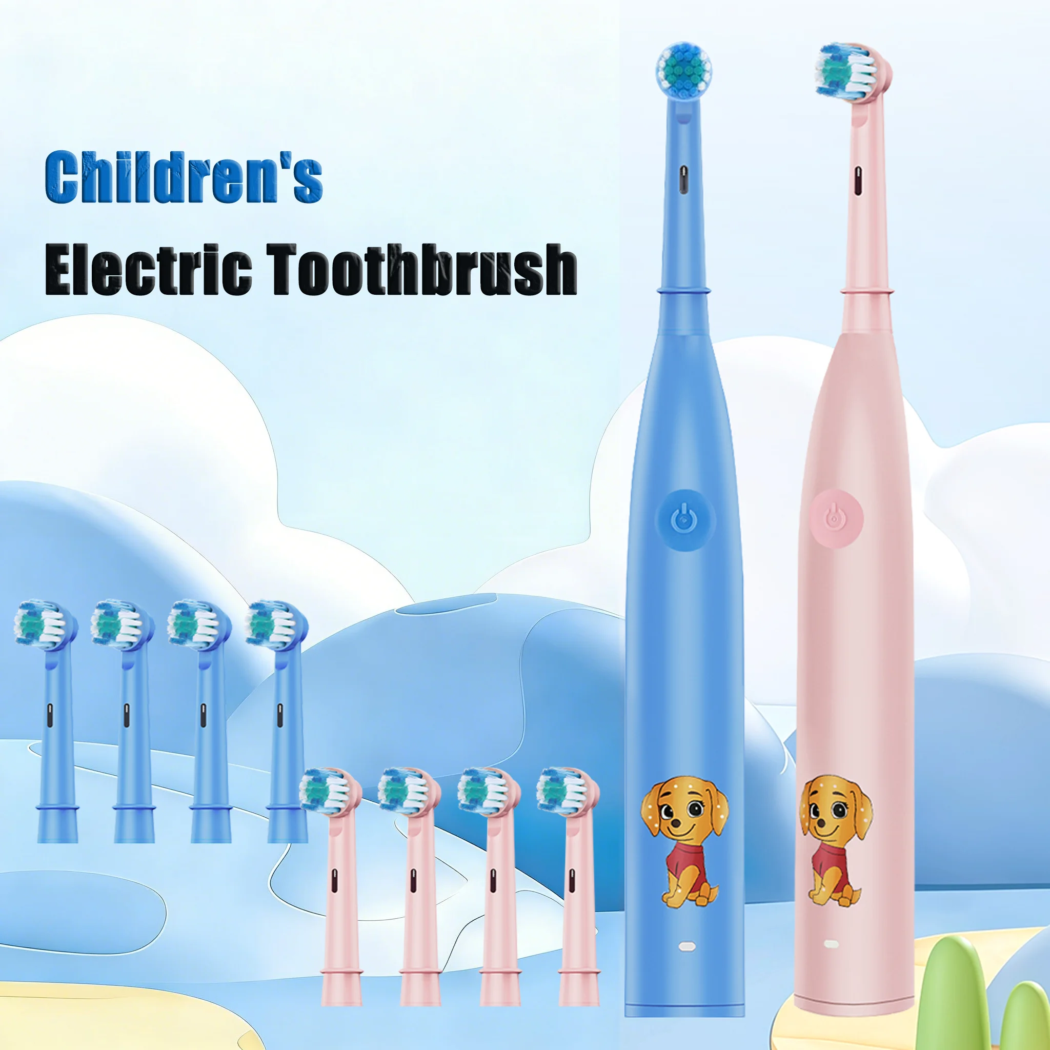 Детская вращающаяся электрическая зубная щетка с 4 сменными мягкими насадками, детская электрическая зубная щетка с мультяшным дизайном, 5 режимов чистки
Детская вращающаяся электрическая зубная щетка с 4 сменными мягкими насадками, детская электрическая зубная щетка с мультяшным дизайном, 5 режимов чистки