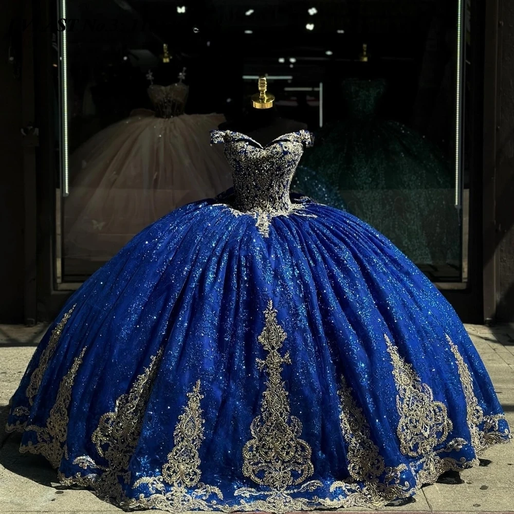 EVLAST Customized Royal Blue Quinceanera Dress Ball Gown Gold Lace Applique Beading Sweet 16 Dress Vestidos De 15 Anos E3Q525
EVLAST Customized Royal Blue Quinceanera Dress Ball Gown Gold Lace Applique Beading Sweet 16 Dress Vestidos De 15 Anos E3Q525
