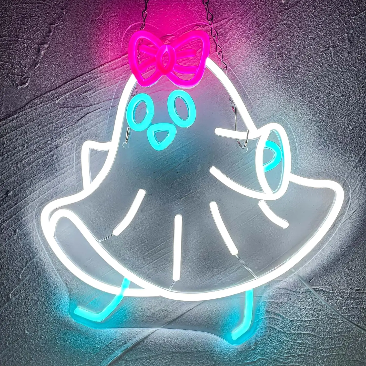 Cute Ghost Neon Sign Halloween Ghost LED Neon Lights for Wall Decor Dimmable Ghost Halloween Birthday Party Decor
Cute Ghost Neon Sign Halloween Ghost LED Neon Lights for Wall Decor Dimmable Ghost Halloween Birthday Party Decor