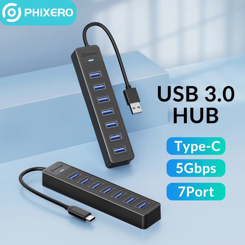 Разветвитель PHIXERO с несколькими портами USB 3,0, концентратор USB A, Тип C, адаптер, удлинитель 5 Гбит/с, высокоскоростной концентратор, док-станция для Macbook, ПК, ноутбука
Разветвитель PHIXERO с несколькими портами USB 3,0, концентратор USB A, Тип C, адаптер, удлинитель 5 Гбит/с, высокоскоростной концентратор, док-станция для Macbook, ПК, ноутбука