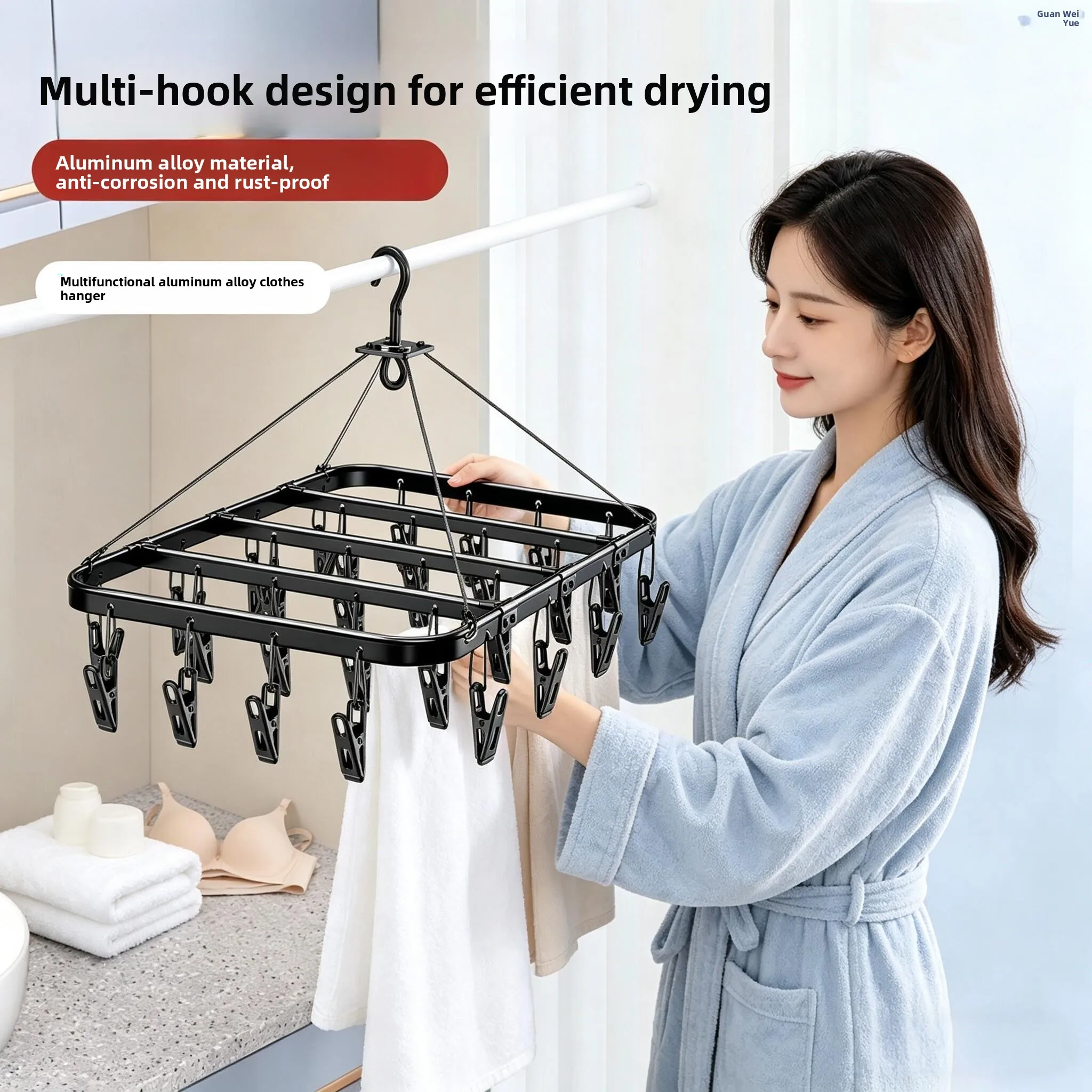 Stainless Steel Aluminum Alloy Baby Clothes Drying Rack Multi-clamp Underwear Hook Home Balcony Clothesline Organizer
Stainless Steel Aluminum Alloy Baby Clothes Drying Rack Multi-clamp Underwear Hook Home Balcony Clothesline Organizer