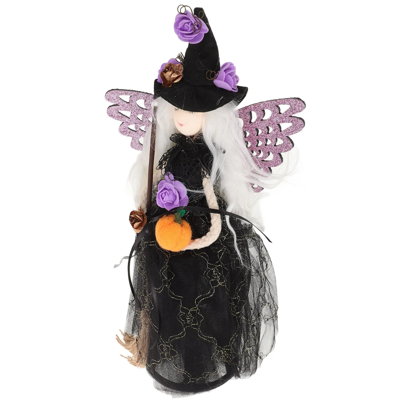 Halloween Witch Tree Topper Black Silk Crafted Detailed Design Festive Decoration Home Party Office Tabletop Ornament
Halloween Witch Tree Topper Black Silk Crafted Detailed Design Festive Decoration Home Party Office Tabletop Ornament