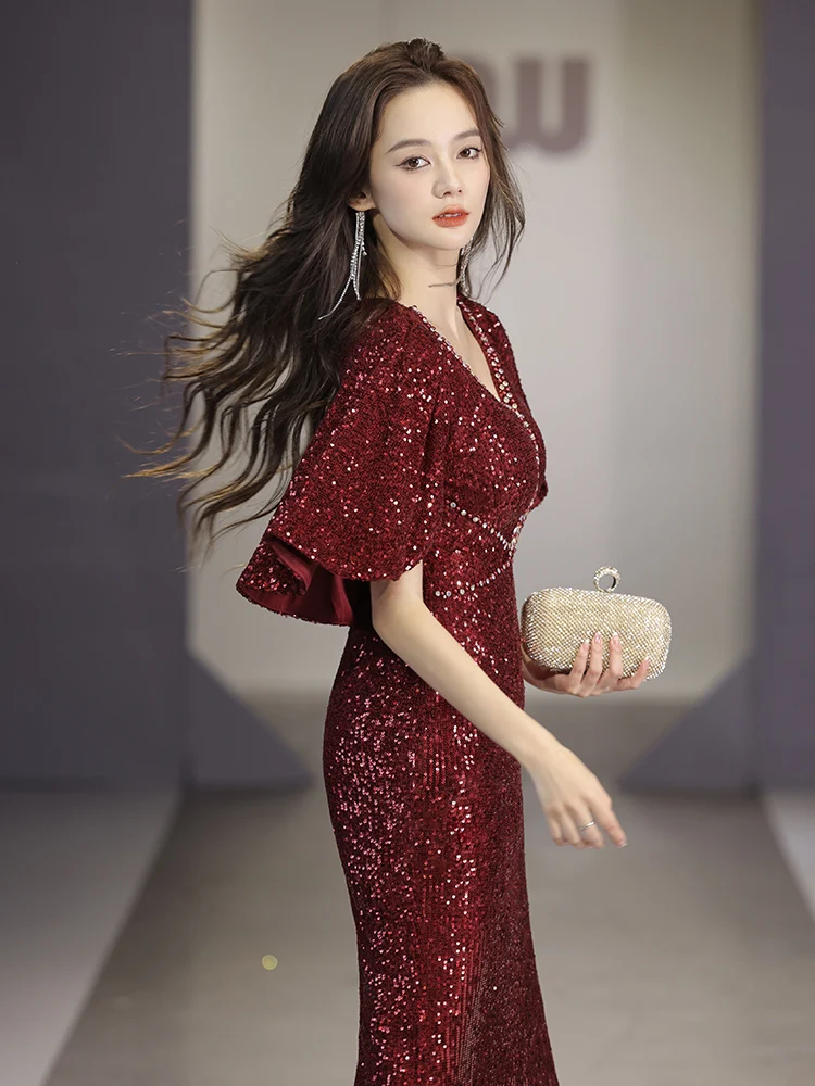 Новое вечернее платье Ele Host 2025 года для женщин: блестящее, роскошное, простое, с силуэтом «рыбий хвост», для торжественных мероприятий и свадеб
Новое вечернее платье Ele Host 2025 года для женщин: блестящее, роскошное, простое, с силуэтом «рыбий хвост», для торжественных мероприятий и свадеб