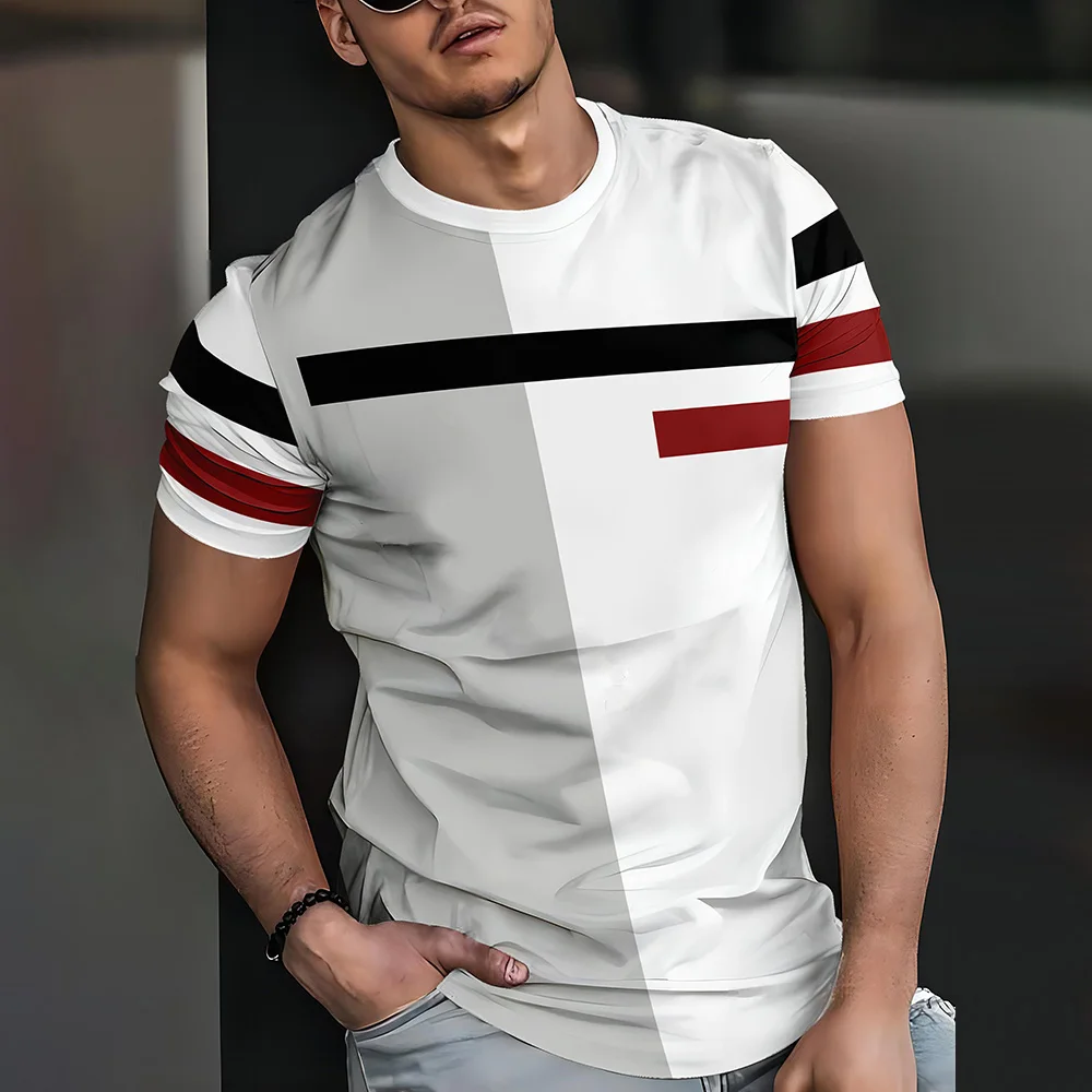 Fashion Simple Stripe Print Men's T-Shirt Summer Outdoor Daily Casual Round Neck Tees Loose Quick Dry Short Sleeve Tops For Male
Fashion Simple Stripe Print Men's T-Shirt Summer Outdoor Daily Casual Round Neck Tees Loose Quick Dry Short Sleeve Tops For Male