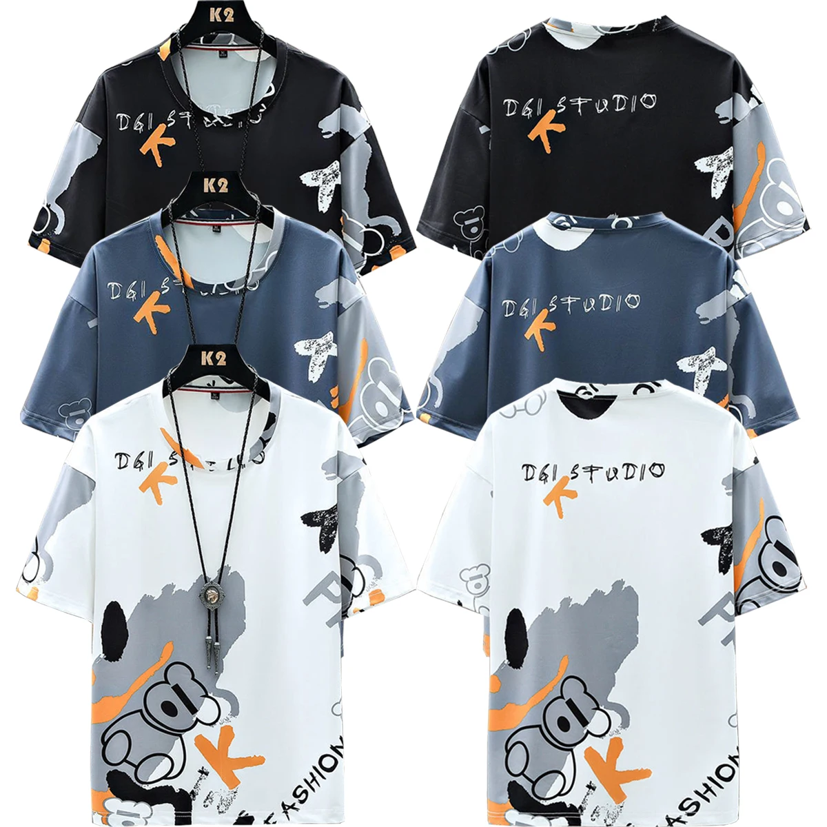Men's T-shirt Short Sleeved Round Neck Printed Youth Trend top Loose Summer ice Silk Breathable Black White Other Color Choices
Men's T-shirt Short Sleeved Round Neck Printed Youth Trend top Loose Summer ice Silk Breathable Black White Other Color Choices