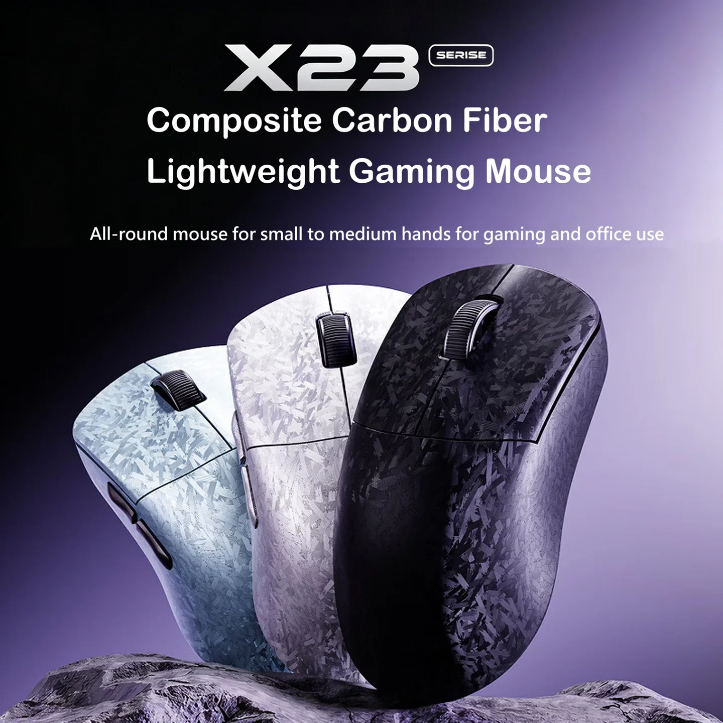 EWEADN X23/X23L Carbon Fiber Tri Mode Wireless Gaming Mouse PAW3315 12000DPI Lightweight for Small Medium Hands Esports Office
EWEADN X23/X23L Carbon Fiber Tri Mode Wireless Gaming Mouse PAW3315 12000DPI Lightweight for Small Medium Hands Esports Office