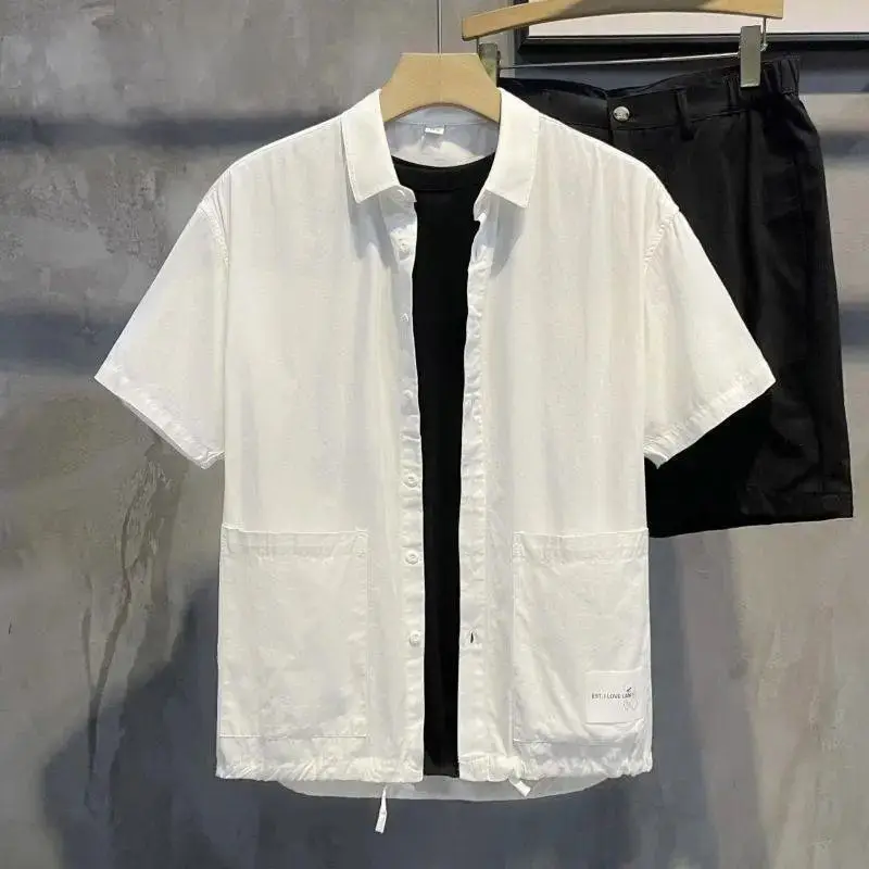 New Summer Fashion Brand Solid Short-sleeved Shirt Boys Simple Literary Handsome Single-breasted Short-sleeved Shirt for Men
New Summer Fashion Brand Solid Short-sleeved Shirt Boys Simple Literary Handsome Single-breasted Short-sleeved Shirt for Men