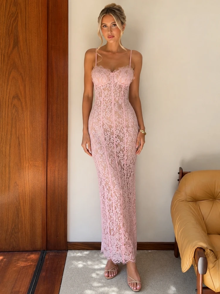 Sexy Spaghetti Strap V Neck Lace Long Dress Women Black Floral Lace Sleeveless Bodycon Dresses Elegant Evening Celebrity Party
Sexy Spaghetti Strap V Neck Lace Long Dress Women Black Floral Lace Sleeveless Bodycon Dresses Elegant Evening Celebrity Party