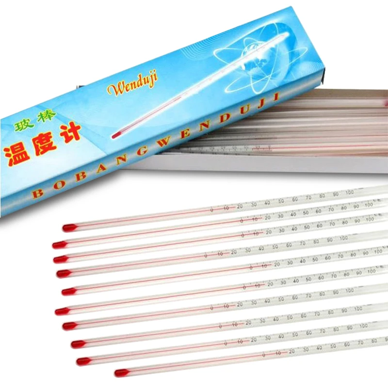 20PCS 0-100/200 Celsius Degree 30cm Glass Thermometer Accessory Home Brew Laboratory Termometro Red Water Filled Thermometer
20PCS 0-100/200 Celsius Degree 30cm Glass Thermometer Accessory Home Brew Laboratory Termometro Red Water Filled Thermometer