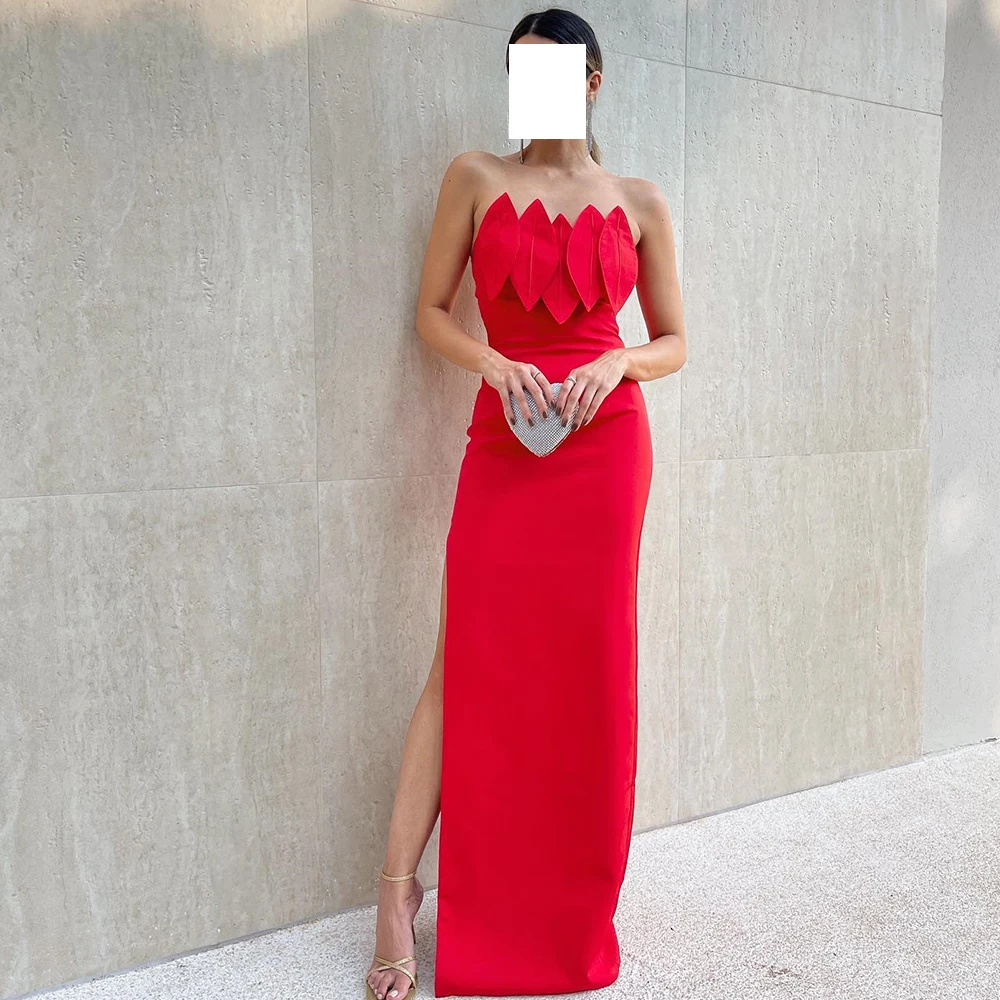 Customized High Quality Jersey Red Evening Dresses Temperament Strapless Sleeveless Straight Floor Length Special Occasion Gowns
Customized High Quality Jersey Red Evening Dresses Temperament Strapless Sleeveless Straight Floor Length Special Occasion Gowns
