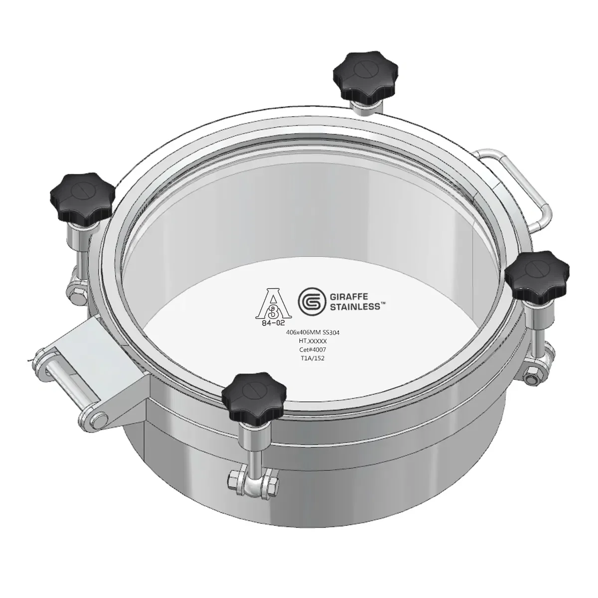 Round Manhole with Full Sight Glass Stainless Steel Handle for Brewery Tanks DN450
Round Manhole with Full Sight Glass Stainless Steel Handle for Brewery Tanks DN450
