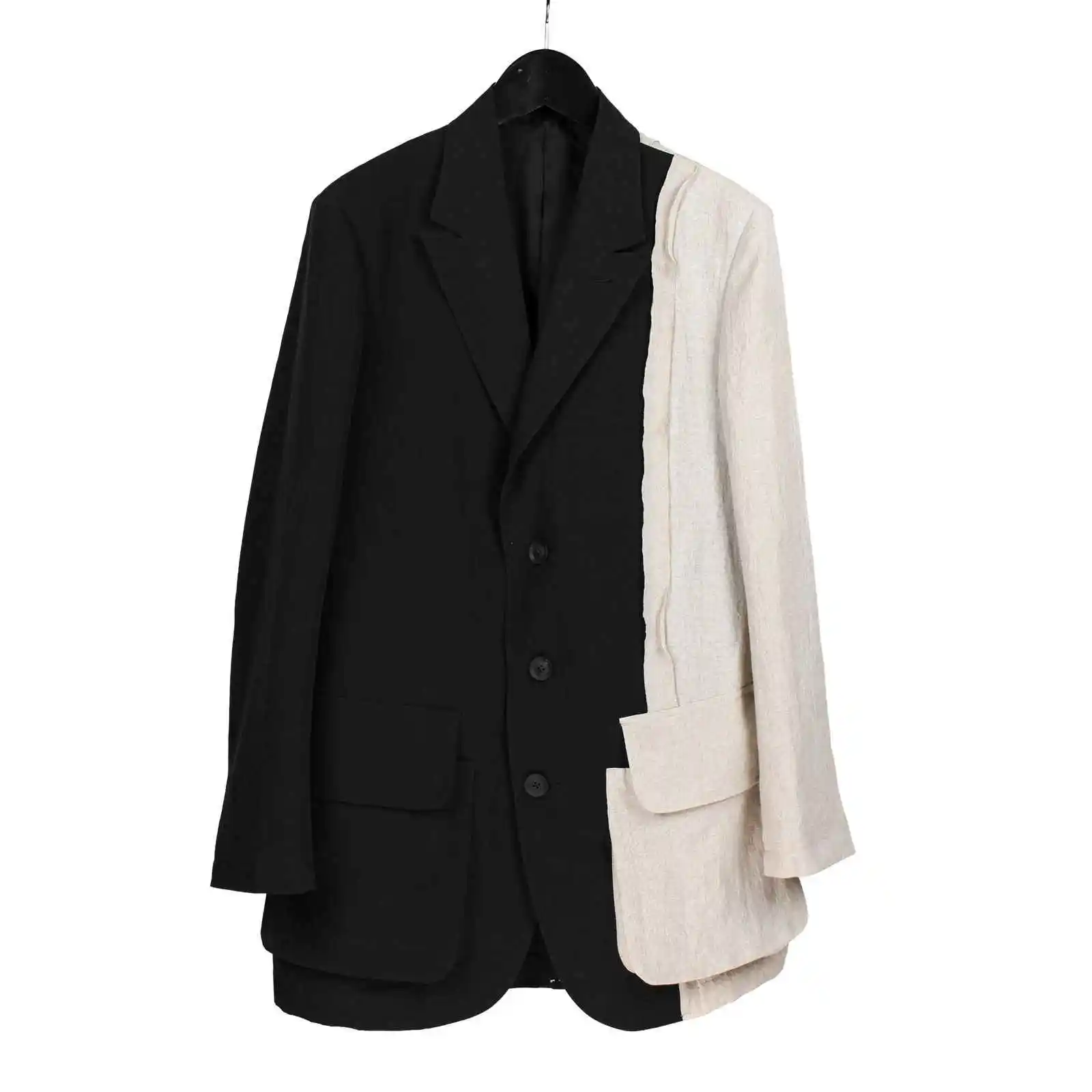 TOP-YAMAMOTO оригинальный дизайн темно-черно-белый льняной костюм в стиле пэчворк для мужской повседневной одежды
TOP-YAMAMOTO оригинальный дизайн темно-черно-белый льняной костюм в стиле пэчворк для мужской повседневной одежды