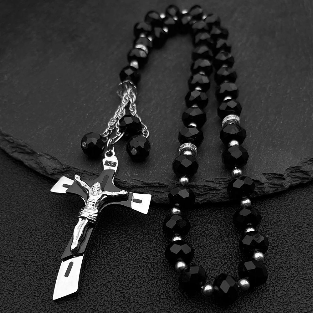 Cross Jesus Crucifix Stainless Steel Car Pendant for Women Men Silver Color 33 Glass Prayer Beads Chain Amulet Jewelry Gift
Cross Jesus Crucifix Stainless Steel Car Pendant for Women Men Silver Color 33 Glass Prayer Beads Chain Amulet Jewelry Gift