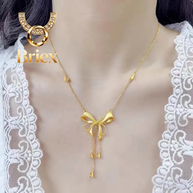 Briex Jewelry Real 18K Gold Bow Pendant for Woman Luxury AU750 Pendant Necklace Fine Jewelry High-quality Banquet Gift
Briex Jewelry Real 18K Gold Bow Pendant for Woman Luxury AU750 Pendant Necklace Fine Jewelry High-quality Banquet Gift