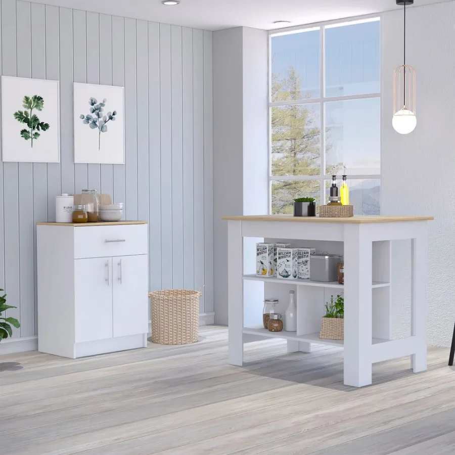 California Two Piece Kitchen Set Kitchen Island + Kitchen Pantry White Light Oak
California Two Piece Kitchen Set Kitchen Island + Kitchen Pantry White Light Oak