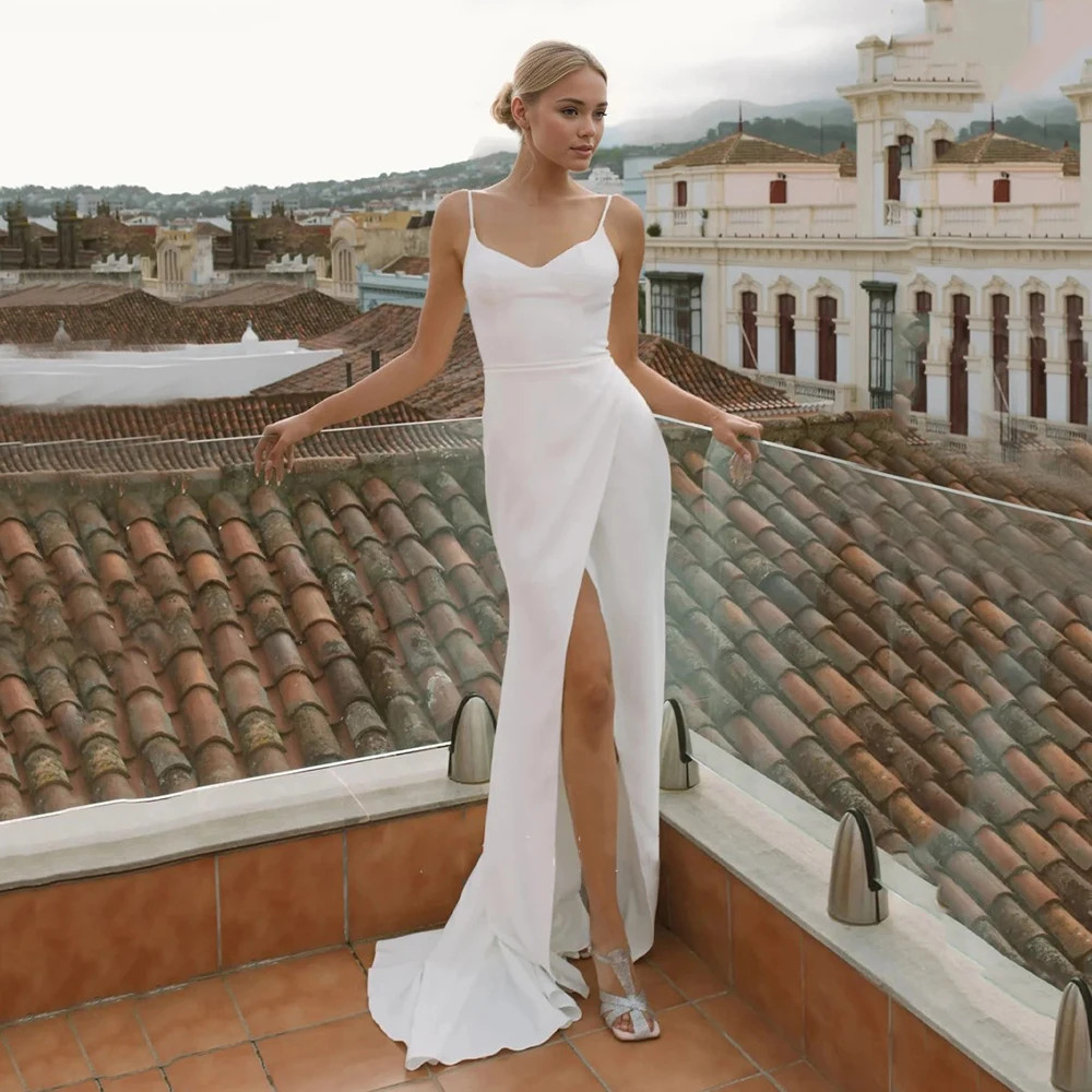 Sexy Wedding Dresses 2026 Civil High Slit Spaghett Straps Mermaid Brides Bridal Dress Women Wedding Party Gown Customized
Sexy Wedding Dresses 2026 Civil High Slit Spaghett Straps Mermaid Brides Bridal Dress Women Wedding Party Gown Customized