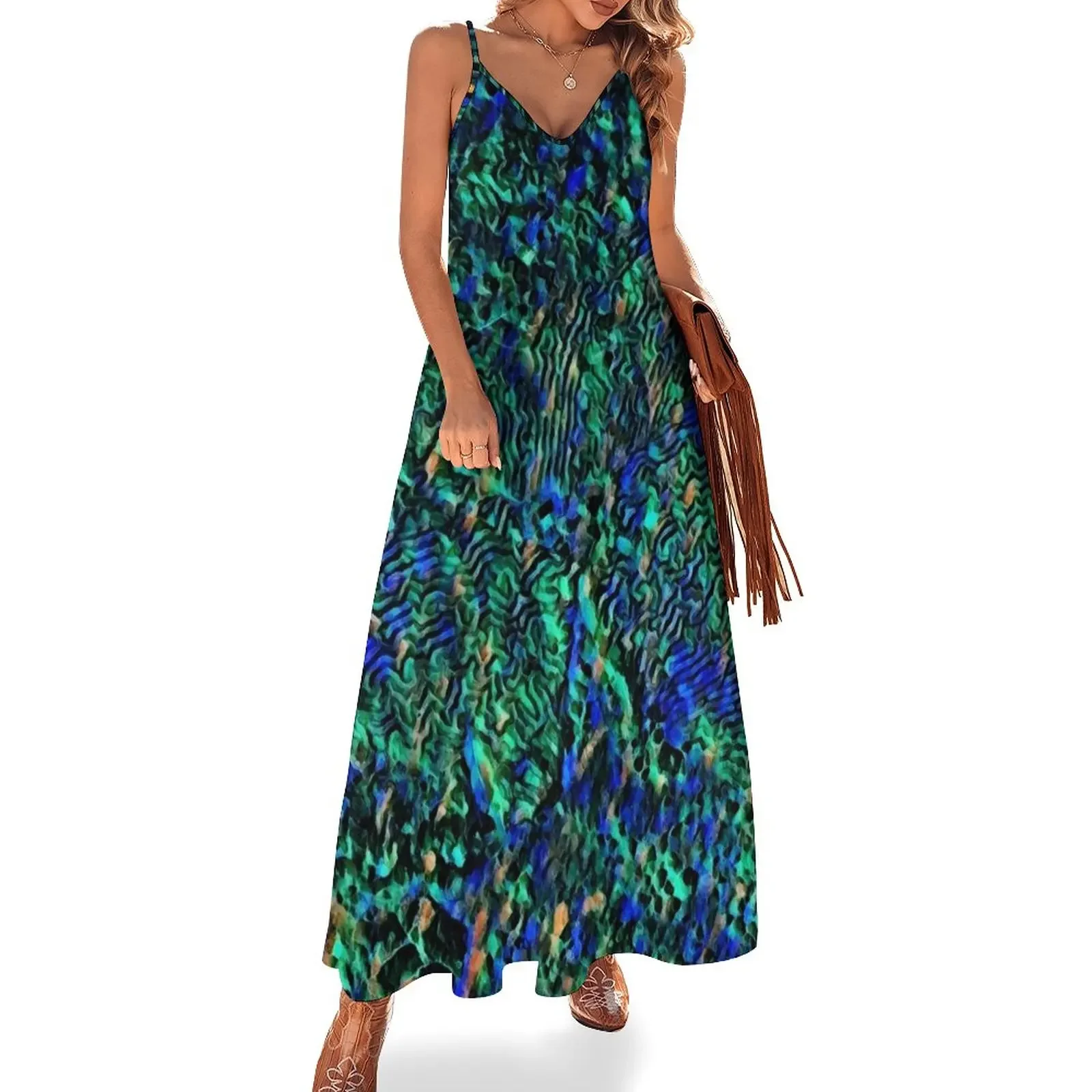 Ancient Reef in Emerald and Sea Blue Sleeveless Dress Women's summer dresses Party dresses Dress
Ancient Reef in Emerald and Sea Blue Sleeveless Dress Women's summer dresses Party dresses Dress