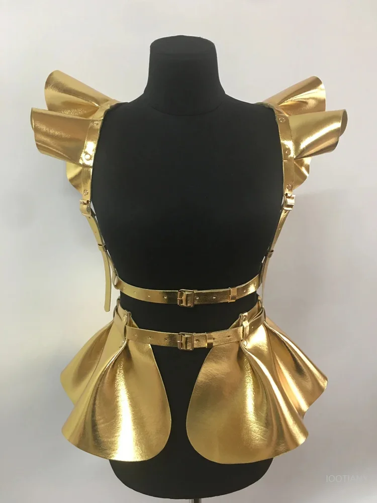 Women's Belt Gothic Pannier Suspenders Holographic Leather Stage Show Cosplay Sexy Pu Skirt Multicolor Belt Dress Costume 2025
Women's Belt Gothic Pannier Suspenders Holographic Leather Stage Show Cosplay Sexy Pu Skirt Multicolor Belt Dress Costume 2025