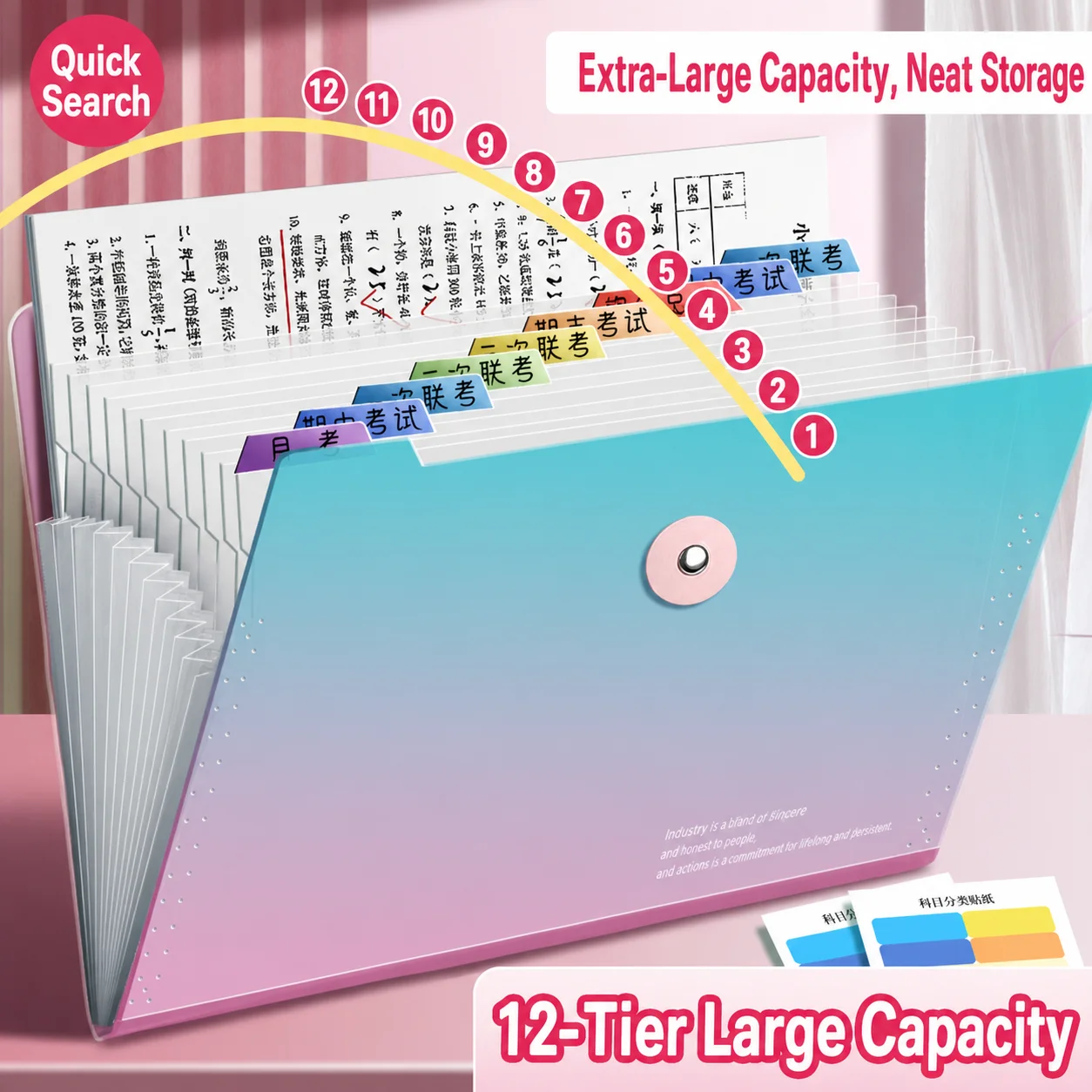  A4 Gradient Color Expanding File Folder Multi-Layer Large Capacity Document Organizer With Buckle Closure And Index Tabs
A4 Gradient Color Expanding File Folder Multi-Layer Large Capacity Document Organizer With Buckle Closure And Index Tabs