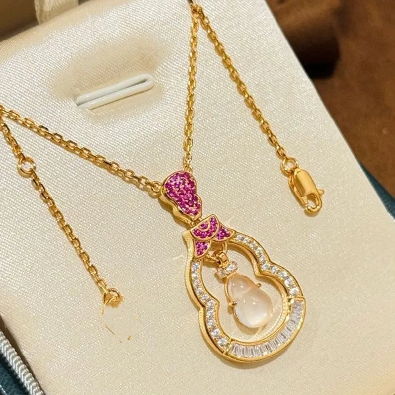 100% стерлинговое серебро 925 пробы, цирконий AAA, ожерелья в форме двойной тыквы для женщин, ювелирные изделия 
100% стерлинговое серебро 925 пробы, цирконий AAA, ожерелья в форме двойной тыквы для женщин, ювелирные изделия