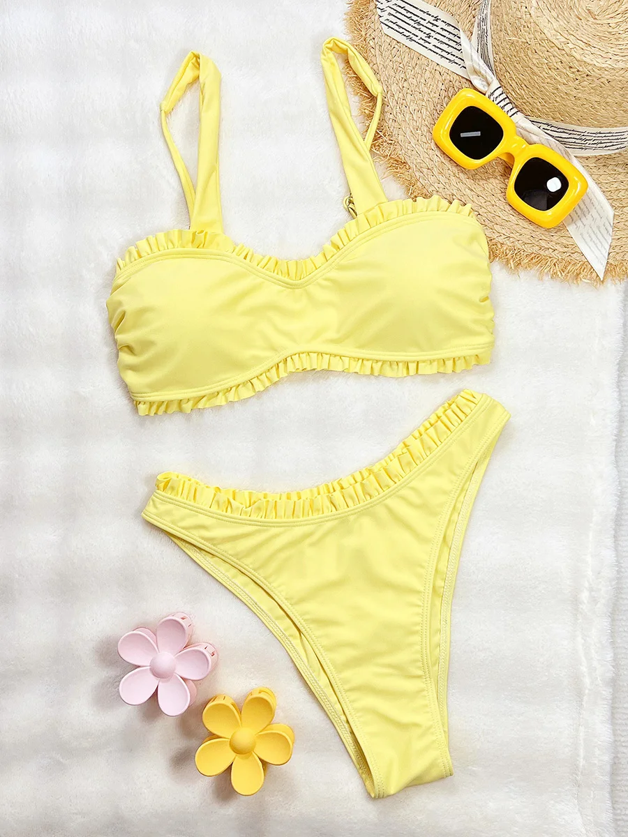 2025 Ruffled Frilled Brazilian Bikini Female Swimsuit Women Swimwear Two-pieces Bikini Set Bather Bathing Suit Swim Beach Wear
2025 Ruffled Frilled Brazilian Bikini Female Swimsuit Women Swimwear Two-pieces Bikini Set Bather Bathing Suit Swim Beach Wear