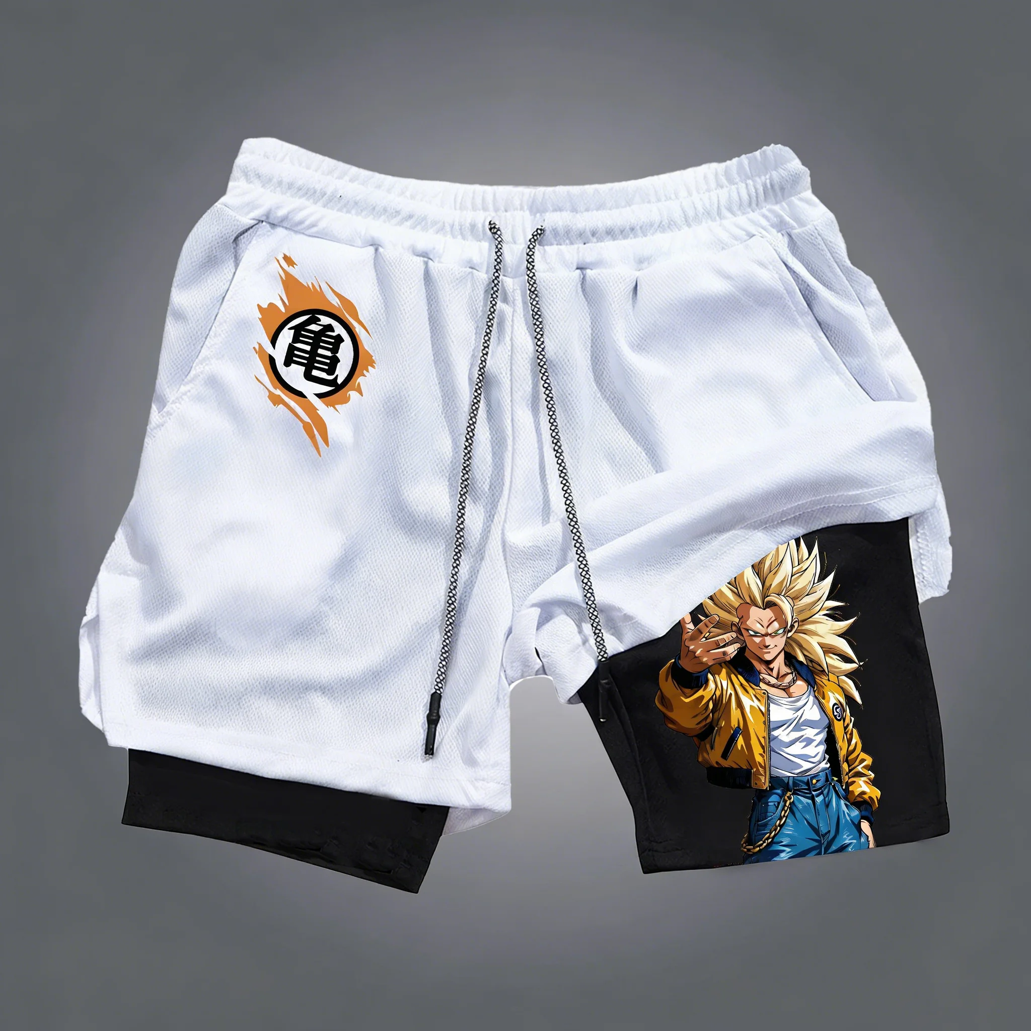 Двухслойные шорты с принтом Dragon Ball GOKU, свободные мужские летние дышащие спортивные шорты Bandai Anime
Двухслойные шорты с принтом Dragon Ball GOKU, свободные мужские летние дышащие спортивные шорты Bandai Anime
