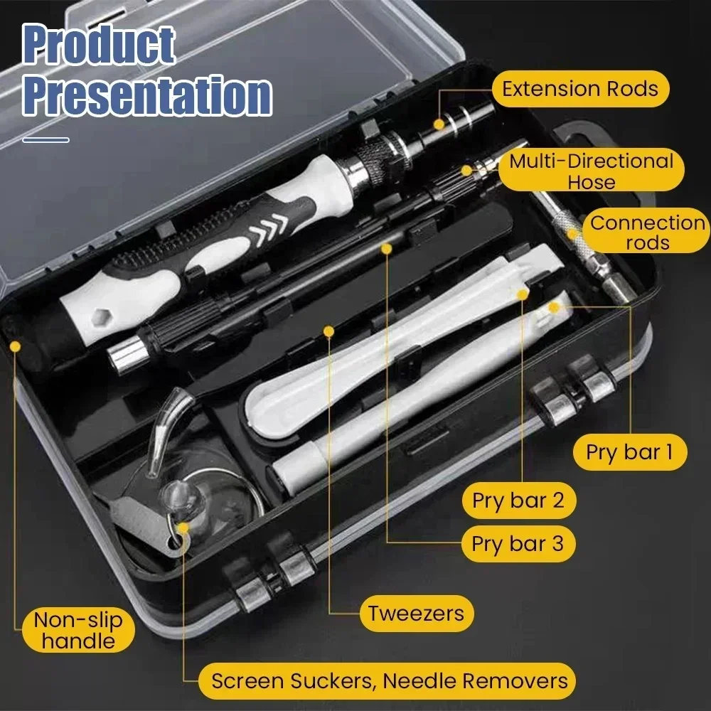 Professional 115-in-1 Precision Screwdriver Kit Magnetic Repair Tool Set for Computer & Phone
Professional 115-in-1 Precision Screwdriver Kit Magnetic Repair Tool Set for Computer & Phone