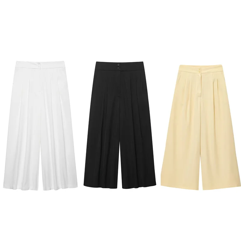 Women's Trousers New for Ssummer 2025 Solid High-rise Wide-leg Trousers Ruffled Trims Casual Fashion Simple Personality
Women's Trousers New for Ssummer 2025 Solid High-rise Wide-leg Trousers Ruffled Trims Casual Fashion Simple Personality