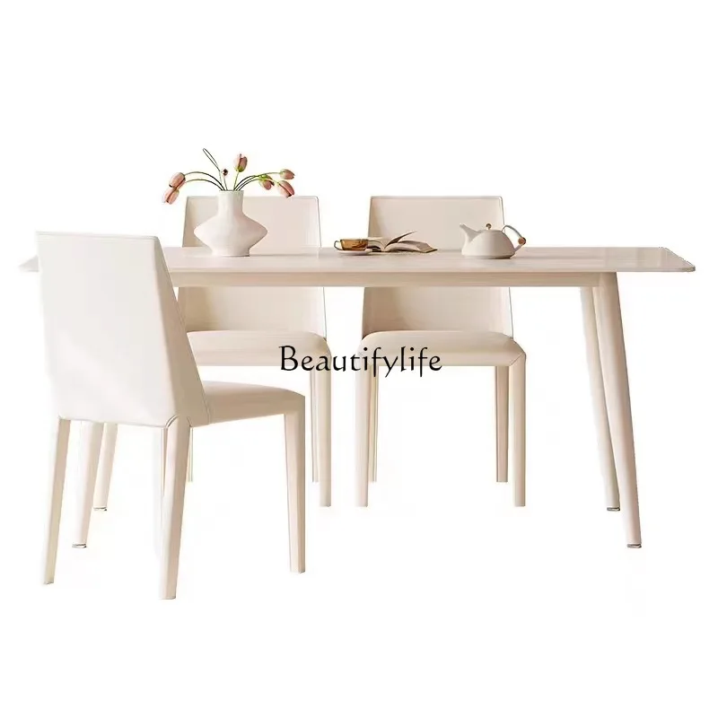 Slate cream wind pure white dining table simple light luxury Nordic modern rectangular dining table
Slate cream wind pure white dining table simple light luxury Nordic modern rectangular dining table