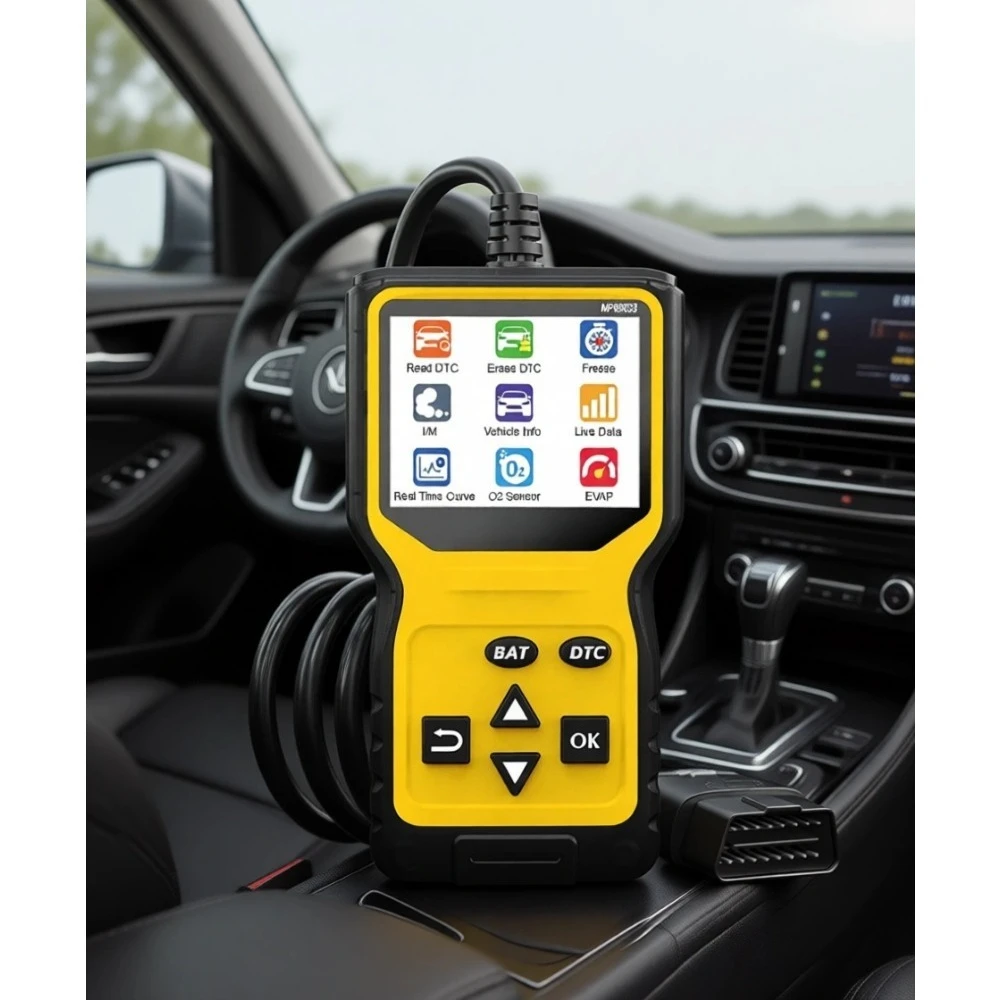 Профессиональный диагностический сканер OBD2 с функцией проверки двигателя и тестером аккумуляторов
Профессиональный диагностический сканер OBD2 с функцией проверки двигателя и тестером аккумуляторов