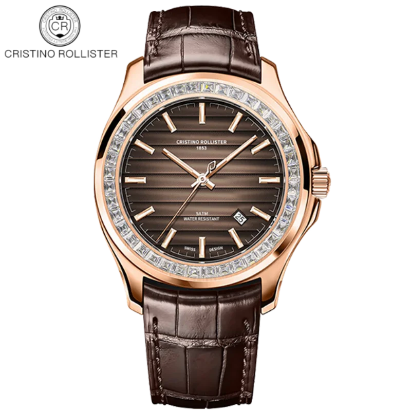 Cristino Rollister Business Men's Quartz Watch Luxury Stainless Steel Dial Watch Leather Strap For Men Wristwatch Waterproof
Cristino Rollister Business Men's Quartz Watch Luxury Stainless Steel Dial Watch Leather Strap For Men Wristwatch Waterproof