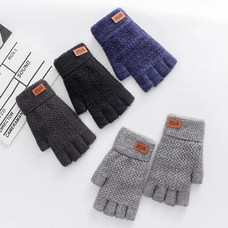1pair Men's Gloves Winter Half Finger Knit Gloves Warm Thickened Outdoor Cycling Fitness Fingerless Driving Gloves Sport Gloves
1pair Men's Gloves Winter Half Finger Knit Gloves Warm Thickened Outdoor Cycling Fitness Fingerless Driving Gloves Sport Gloves