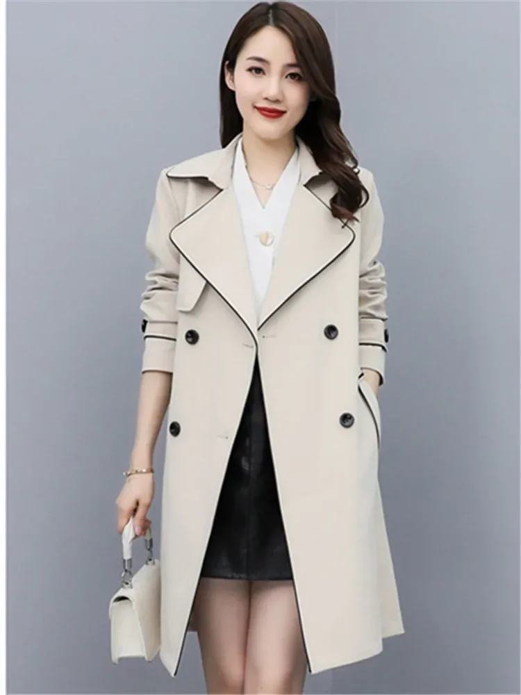 Women Trench Coat New Female Spring Autumn Windbreaker Lady Fashion All-Match Coat Ladies Mid-length Be lined Trench Clothing
Women Trench Coat New Female Spring Autumn Windbreaker Lady Fashion All-Match Coat Ladies Mid-length Be lined Trench Clothing