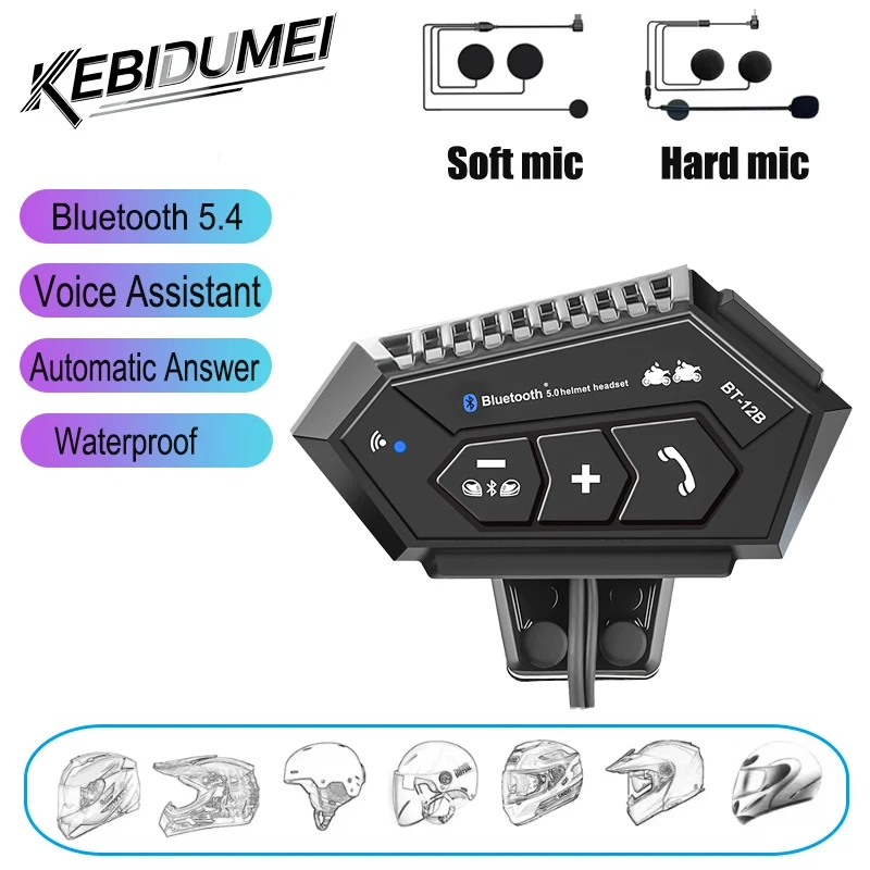 Kebidumei BT12B Motorcycle Helmet Headset Bluetooth 300M Intercom for 2 Rider Motorbike Hands Free Call Wireless Headphone
Kebidumei BT12B Motorcycle Helmet Headset Bluetooth 300M Intercom for 2 Rider Motorbike Hands Free Call Wireless Headphone