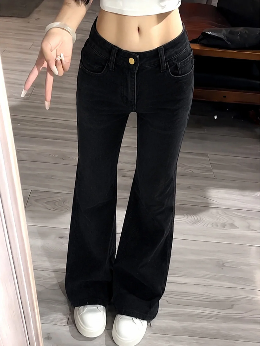 Low-Waist Flared Elastic Denim Jeans Women's Black Loose Slimming Straight Leg Pants Summer New Style Teen Girls Jeans
Low-Waist Flared Elastic Denim Jeans Women's Black Loose Slimming Straight Leg Pants Summer New Style Teen Girls Jeans