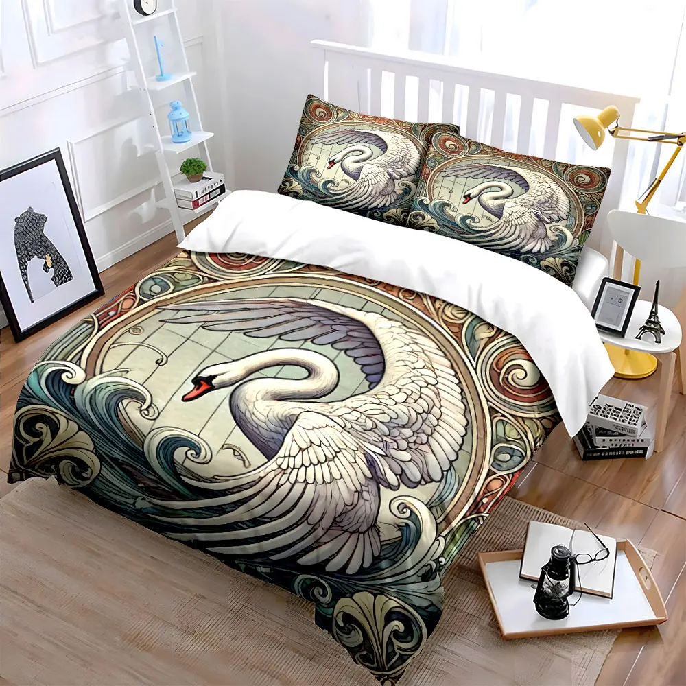 Elegant Swan Decorative Art Set Soft Skin-Friendly Bedding Set Includes 1 Duvet Cover And 2 Pillowcase, Gift
Elegant Swan Decorative Art Set Soft Skin-Friendly Bedding Set Includes 1 Duvet Cover And 2 Pillowcase, Gift
