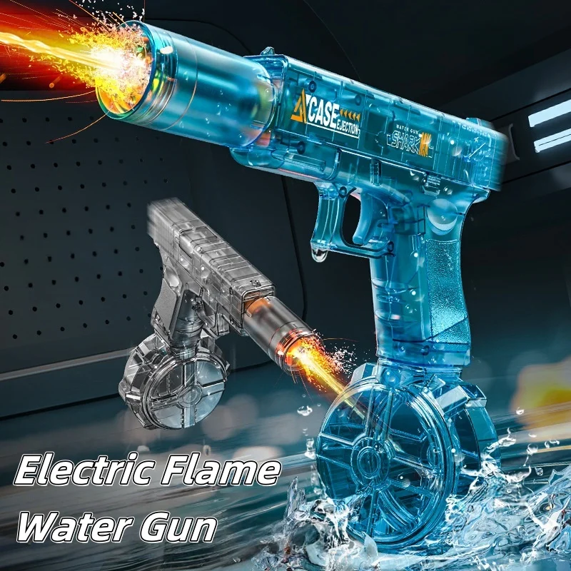 Электрический водяной пистолет Flame Glock с светоизлучающим пистолетом, подходящая игрушка для лета, пляжа, боевой игры, подарок
Электрический водяной пистолет Flame Glock с светоизлучающим пистолетом, подходящая игрушка для лета, пляжа, боевой игры, подарок