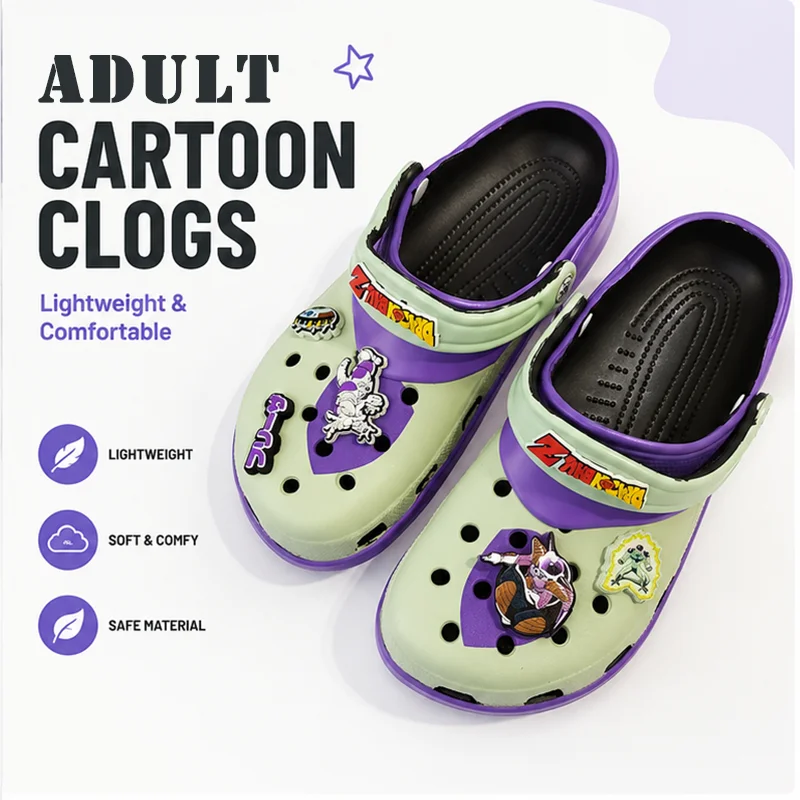 Сабо Dragon Ball Z в стиле аниме, нескользящие, из ЭВА, с закрытым носком, легкие, удобные, для взрослых, для дома, отдыха и улицы
Сабо Dragon Ball Z в стиле аниме, нескользящие, из ЭВА, с закрытым носком, легкие, удобные, для взрослых, для дома, отдыха и улицы