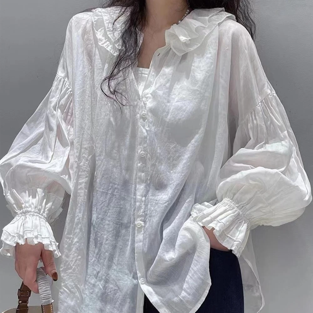BOLATU Women's Cotton Linen Shirt Spring 2026 New Fashion Bubble Sleeve Collar Vintage Court Elegant Women's Shirt
BOLATU Women's Cotton Linen Shirt Spring 2026 New Fashion Bubble Sleeve Collar Vintage Court Elegant Women's Shirt