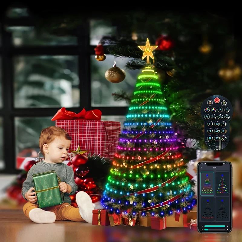 Smart Christmas Tree Toppers Lights App DIY Picture LED RGB String Light Bluetooth Control LED Star String Waterfall Xmas
Smart Christmas Tree Toppers Lights App DIY Picture LED RGB String Light Bluetooth Control LED Star String Waterfall Xmas