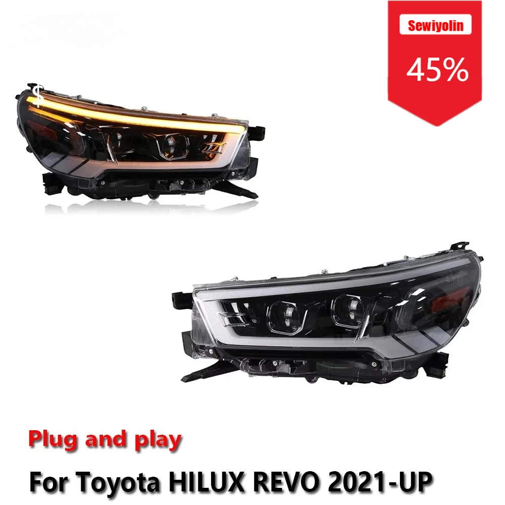 Sewiyolin автомобильные светодиодные фары в сборе для Toyota HILUX REVO 2021-UP противотуманные фары DRL тормозной указатель поворота Plug and Play
Sewiyolin автомобильные светодиодные фары в сборе для Toyota HILUX REVO 2021-UP противотуманные фары DRL тормозной указатель поворота Plug and Play
