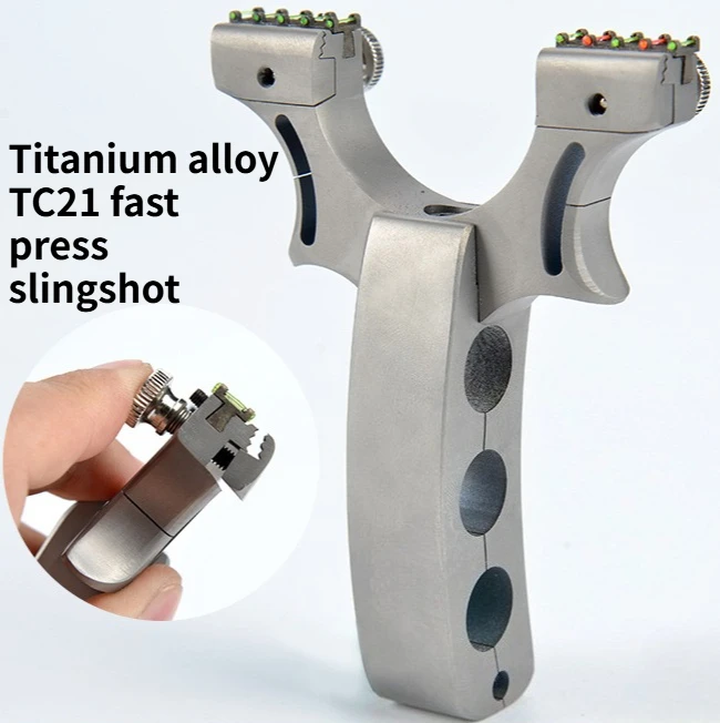 All Titanium Alloy TC21 Fast Press Slingshot Outdoor Precise Fiber Optic Aiming Slingshot
All Titanium Alloy TC21 Fast Press Slingshot Outdoor Precise Fiber Optic Aiming Slingshot