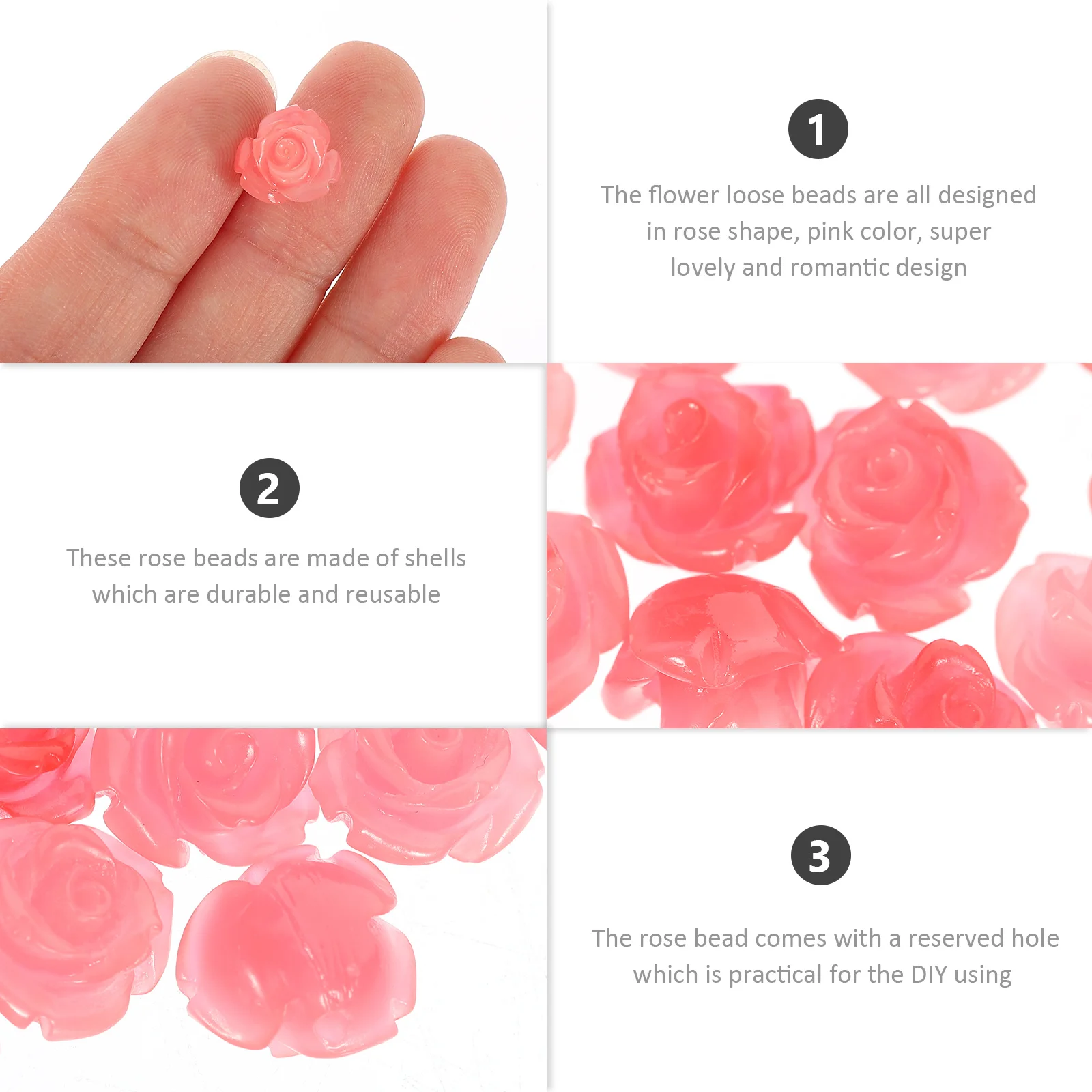 50Pcs Rose Beads Carved Pink Shell Loose Beads DIY Jewelry Bracelets Earrings Making Accessories DIY Bead Accessories
50Pcs Rose Beads Carved Pink Shell Loose Beads DIY Jewelry Bracelets Earrings Making Accessories DIY Bead Accessories